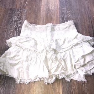White aerie ruffle skirt